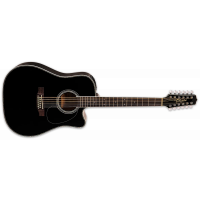 Takamine EF381DX Dreadnought, cutaway électro-acoustique, 12 cordes, Black - Vue 1